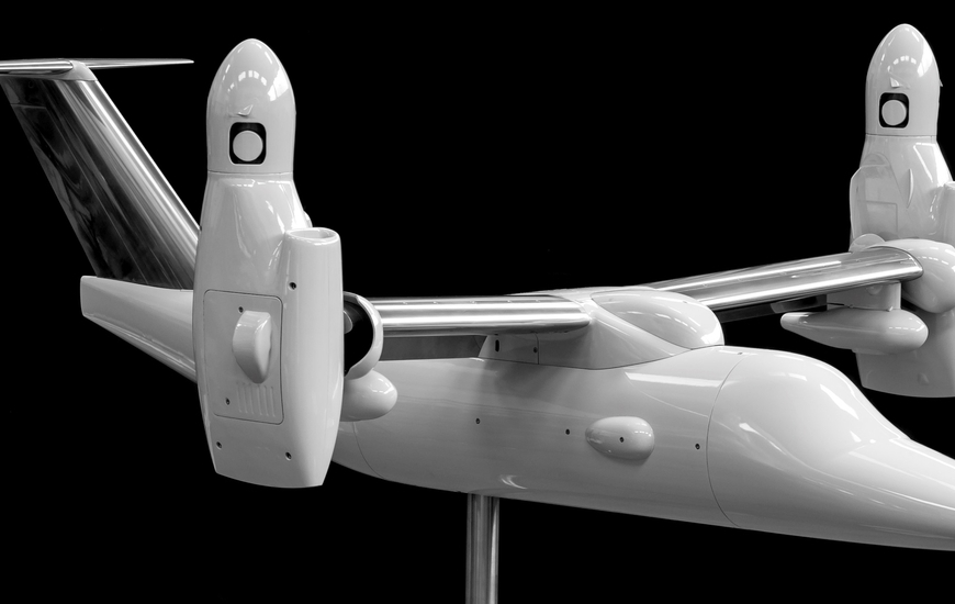 The new AW609 wind tunnel model