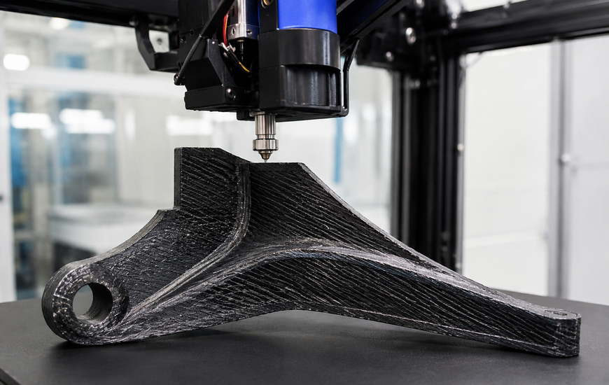 Continuous-fiber 3D printing (ph. AI)